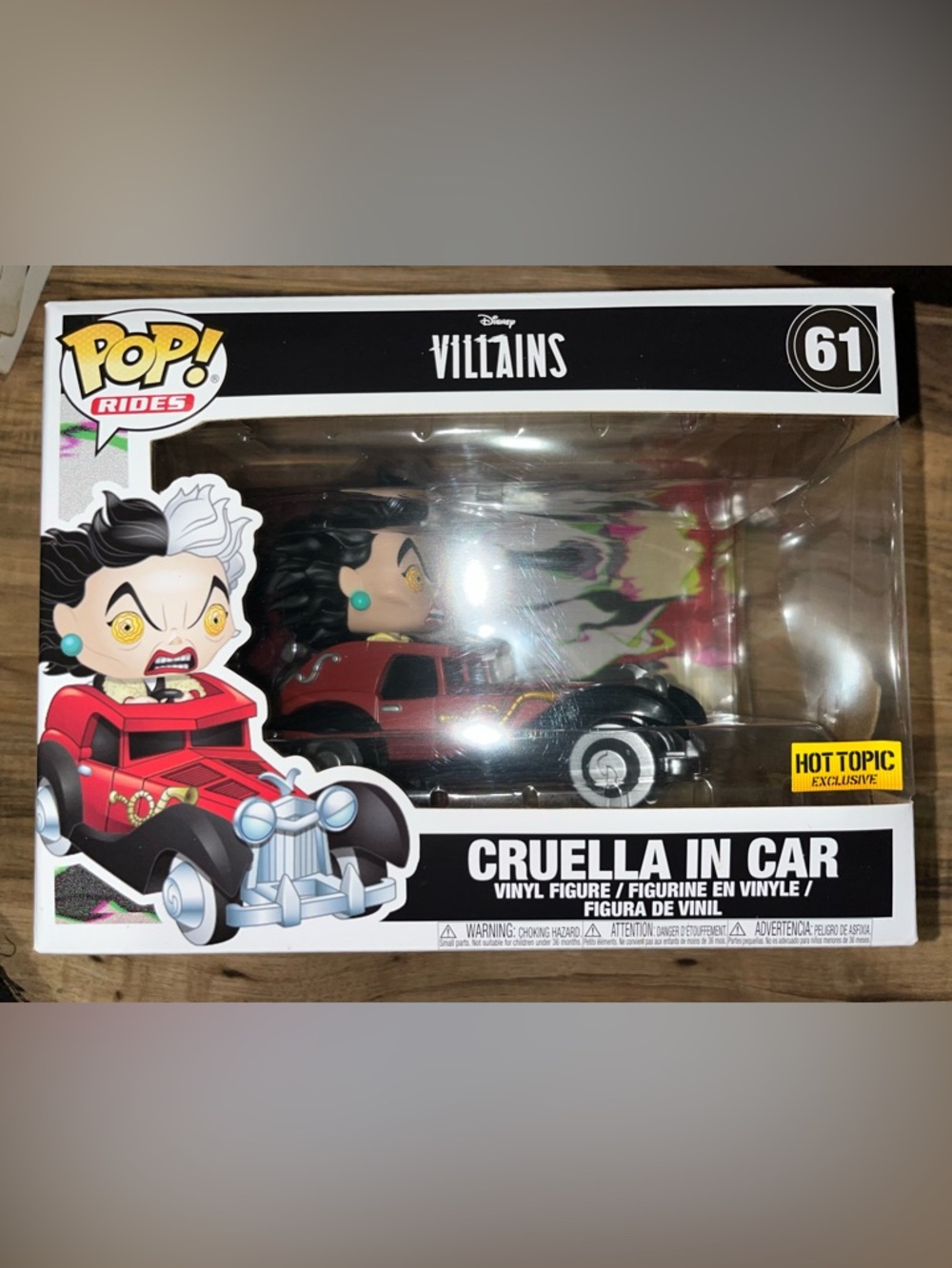 Funko Pop Rides Disney Villains Cruella in car